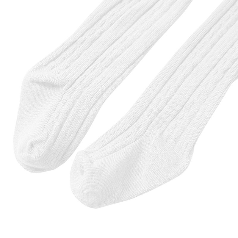 Namektch Baby Girls Tights, Seamless Knit Cotton Leggings Pants Infant Toddler Girl Stockings (White, 1-2 Years) - Image 3